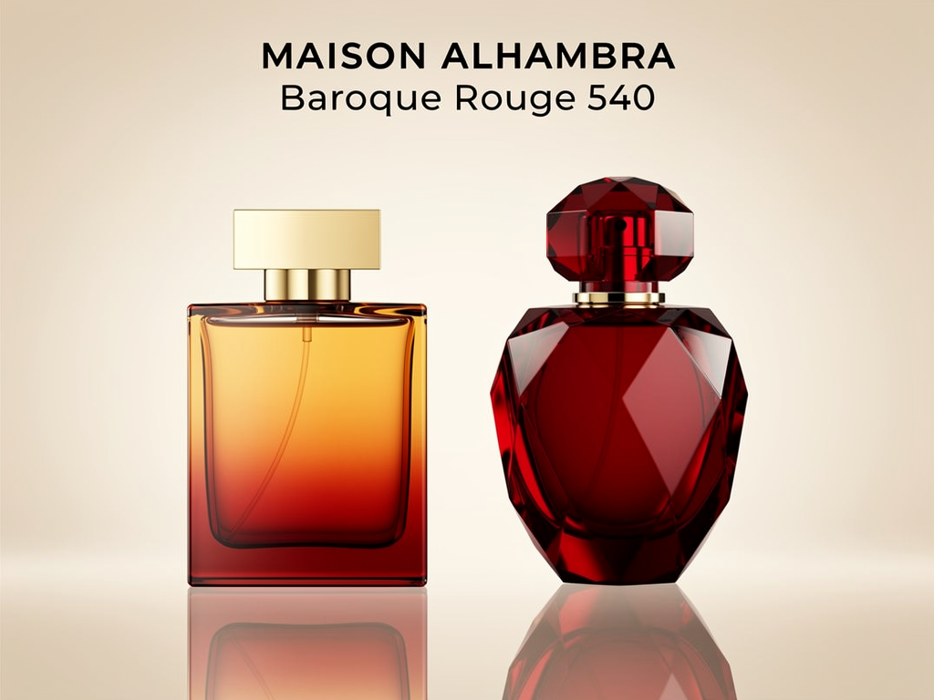 Maison Alhambra Baroque Rouge 540 Duftzwilling im Vergleich zum Original Maison Alhambra Baroque Rouge 540 Duftzwilling Flakonvergleich zum Originalparfum