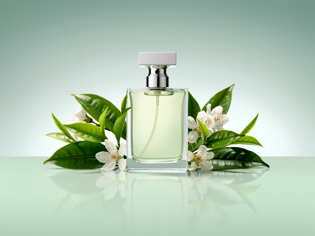 Bvlgari Thé Vert Review unverfälscht: Frischer Duft für Sie und Ihn Bvlgari Thé Vert Flakon mit frischen grünen Teeblättern unisex Duftreview
