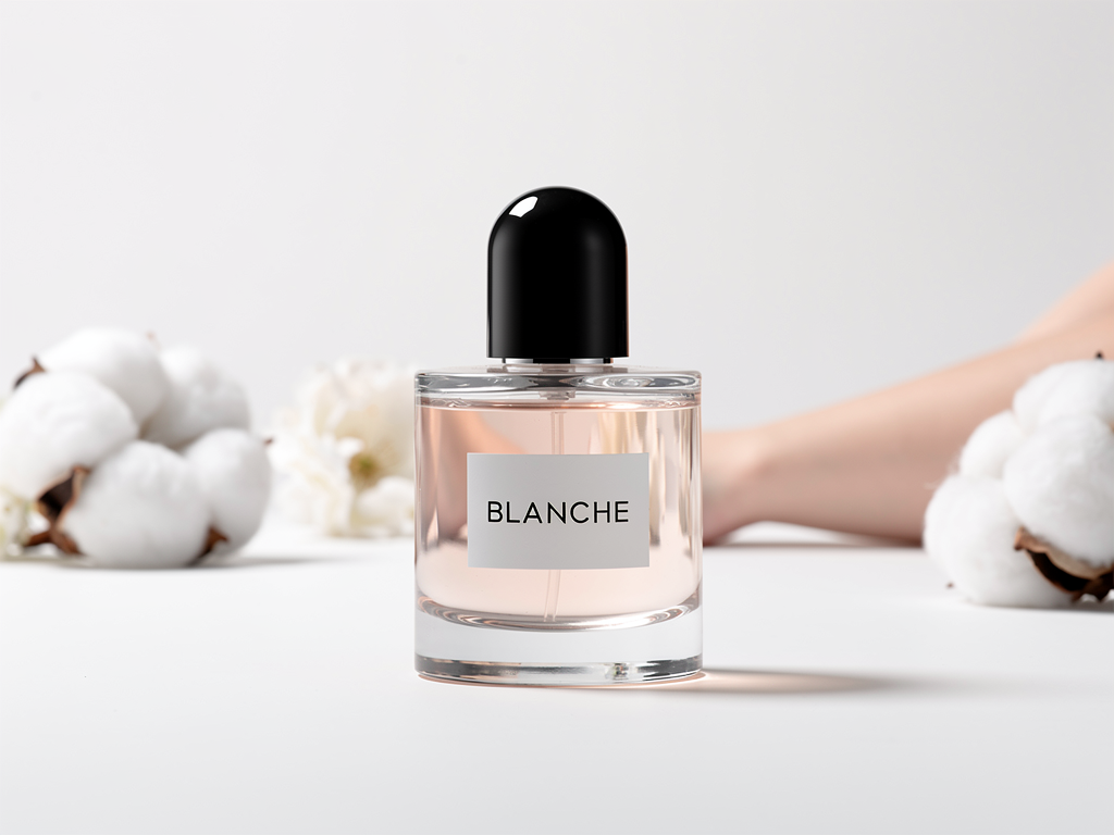 Byredo Blanche Erfahrung im Test Ein eleganter Duft für besondere Momente Eleganter Byredo Blanche Duft in stilvoller Glasflasche vor neutralem Hintergrund