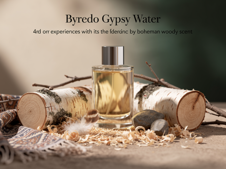 Byredo Gypsy Water Flakon vor holzigem Hintergrund im Duft Test