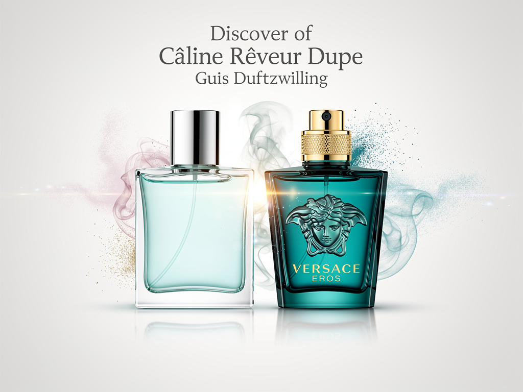 Entdecke den Câline Rêveur Duftzwilling von DM und seine Ähnlichkeit zu Versace Eros Flakon von Câline Rêveur Duftzwilling bei DM neben Versace Eros Parfum