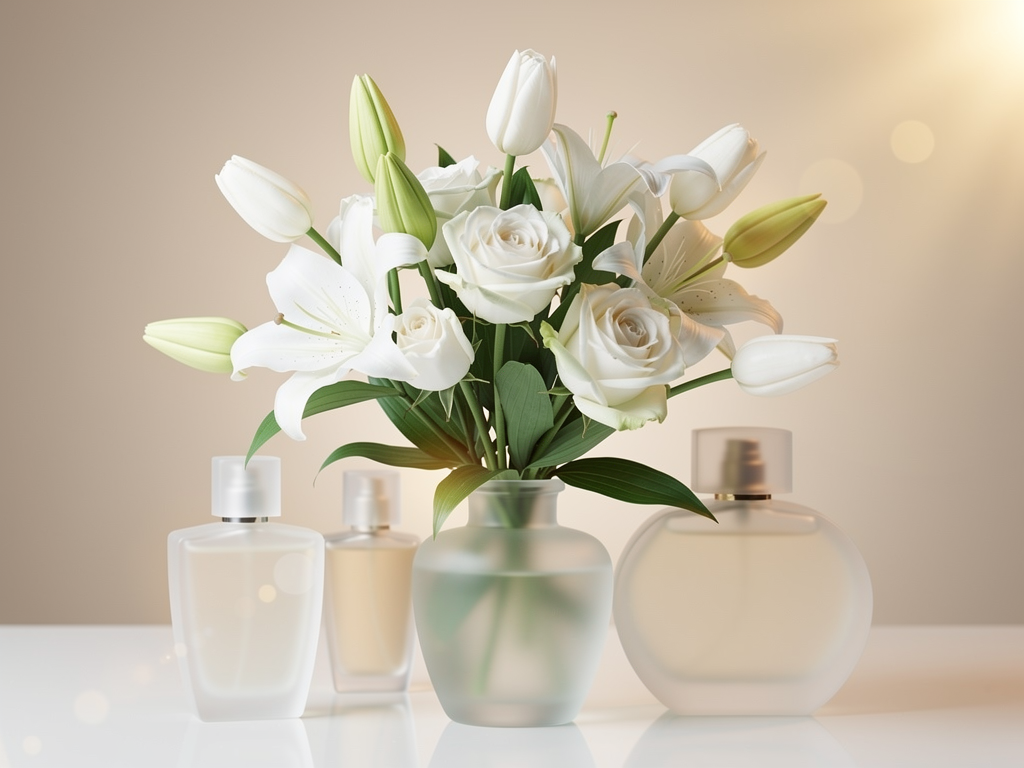 Frische Blumenpower zum kleinen Preis im Câline White Blossom Check Test Câline White Blossom Check Duftflakon vor frischen weißen Blüten