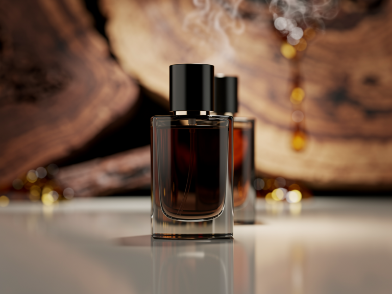 Divain 299 Oud Wood Parfumflasche vor dunklem Hintergrund mit luxuriöser Ausstrahlung