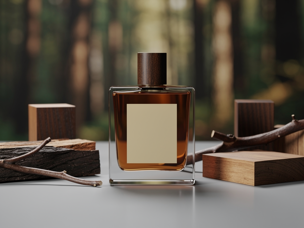 Essential Parfums Bois Impérial Test zeigt faszinierenden holzigen Unisex-Duft Flakon von Essential Parfums Bois Impérial vor holzigem Hintergrund unisex Duft