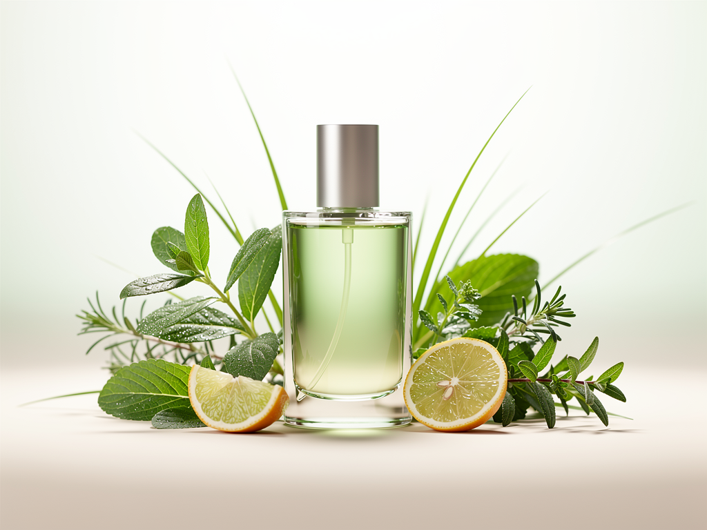 Grüne Parfums entdecken: Natürliche Duftnoten für jeden Tag Frisches grünes Parfum mit Pflanzenessenzen und natürlichen Blattnoten im Fokus