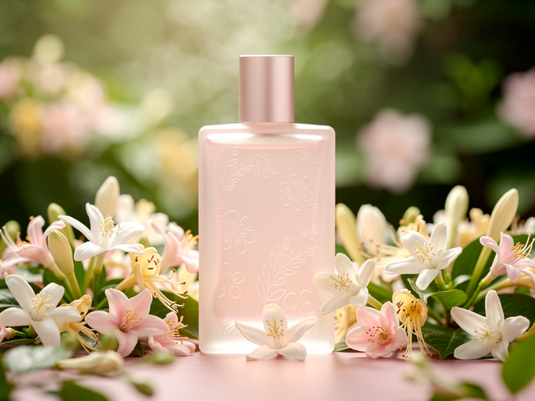 Flakon und Blüten des Gucci Bloom Tests mit natürlichem blumigem Duft