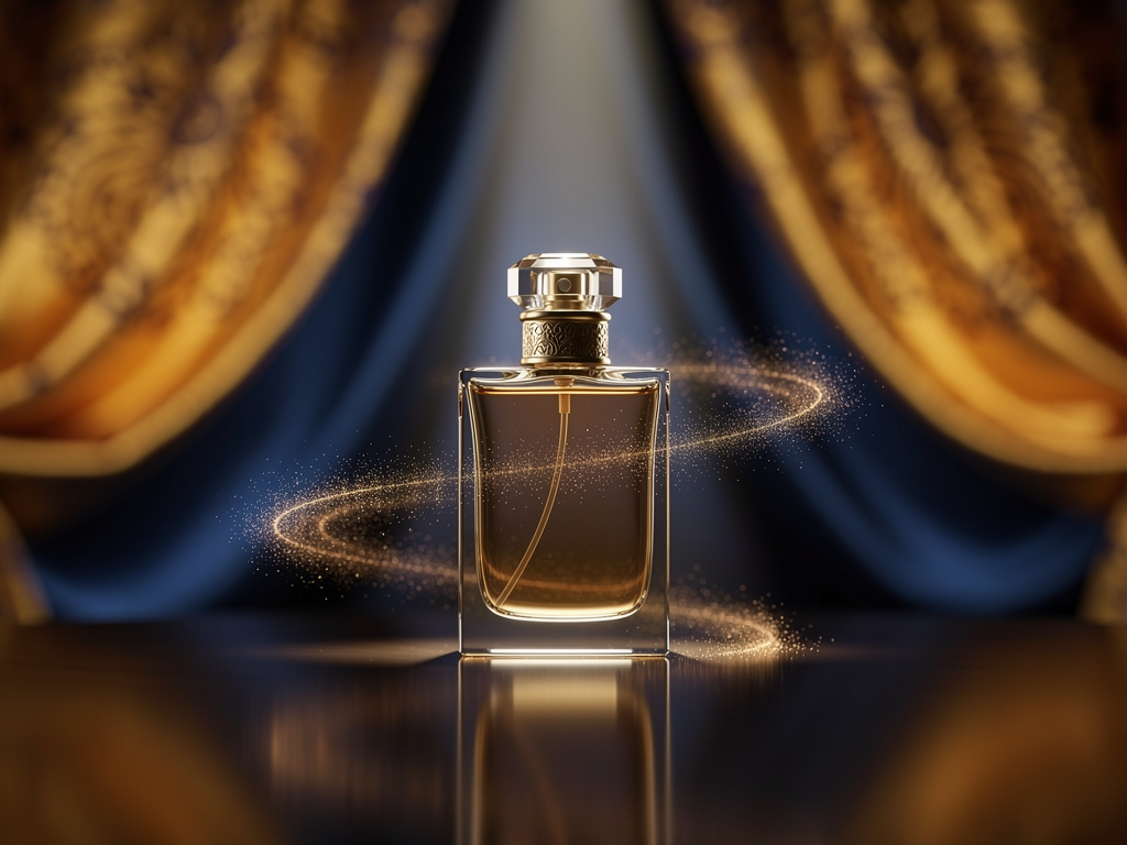Der Guerlain Shalimar Test zeigt die Faszination hinter dem legendären Duft Guerlain Shalimar Parfümflakon vor orientalischem Hintergrund im Produkttest