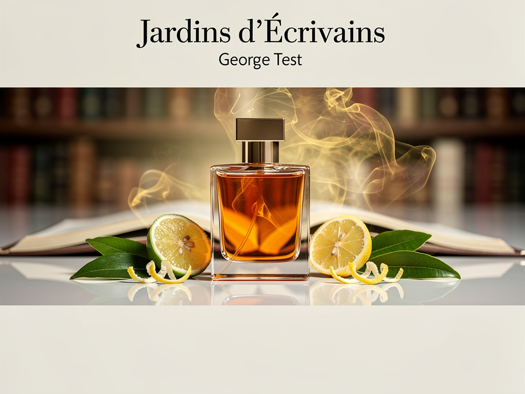 Jardins d’Écrivains George Test Ein literarischer Duft zwischen Myrrhe und Zitrusnoten Flakon von Jardins d'Écrivains George mit Myrrhe und Zitrusnoten im Fokus