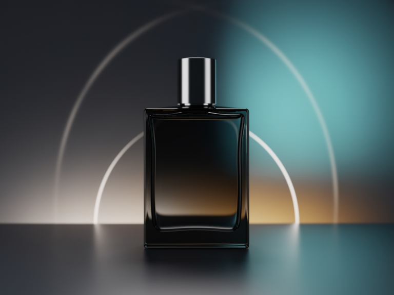 JFenzi Impression Men Parfumflasche auf Holztisch Nahaufnahme masculiner Duftzwilling
