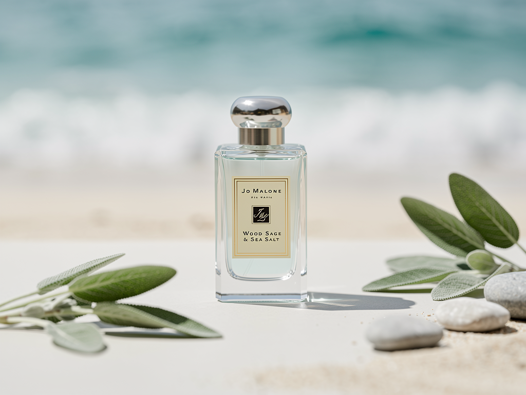 Jo Malone Wood Sage und Sea Salt Erfahrungen mit dem frischen Nischenduft Jo Malone Wood Sage and Sea Salt Duftflasche vor natürlichem Hintergrund