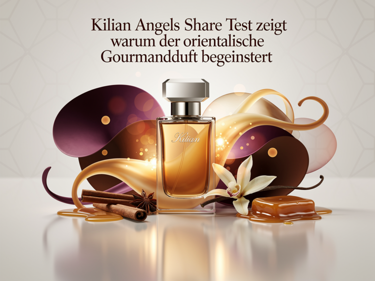 Flakon von Kilian Angels Share vor orientalischem Hintergrund mit Gourmandduftnoten