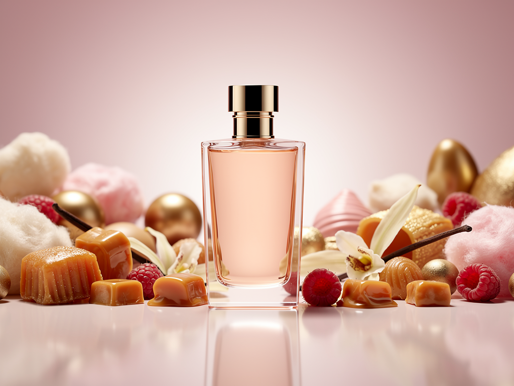 Der Prada Candy Test zeigt warum dieser Duft zum Bestseller wurde Prada Candy Flakon mit oranger Flüssigkeit elegante Verpackung luxuriöser Gourmand-Duft