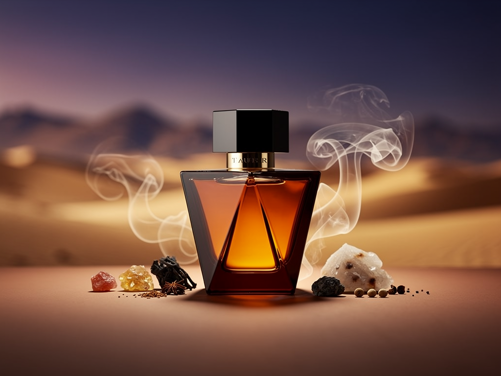 Tauer Perfumes L’Air du Desert Marocain im intensiven Duft-Review entdecken Tauer Perfumes L'Air du Desert Marocain Flakon vor Wüstenlandschaft aus Holz und Gewürzen
