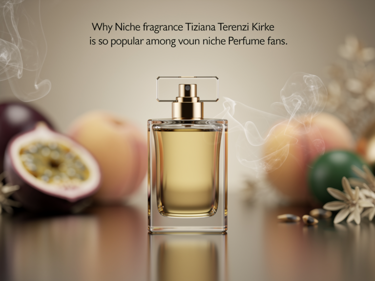 Tiziana Terenzi Kirke Flakon vor exotischem Hintergrund für Nischenparfum Fans