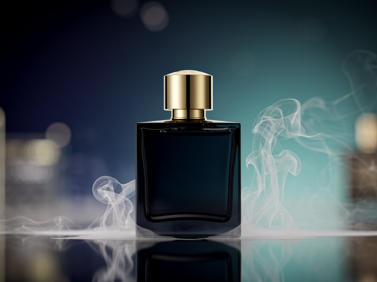 Versace Dylan Blue Flakon vor blauem Hintergrund für vielseitigen Herrenduft